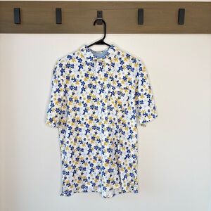 Johnnie-O Floral Short Sleeve Polo Shirt - Size Medium - Cotton Golf Polo